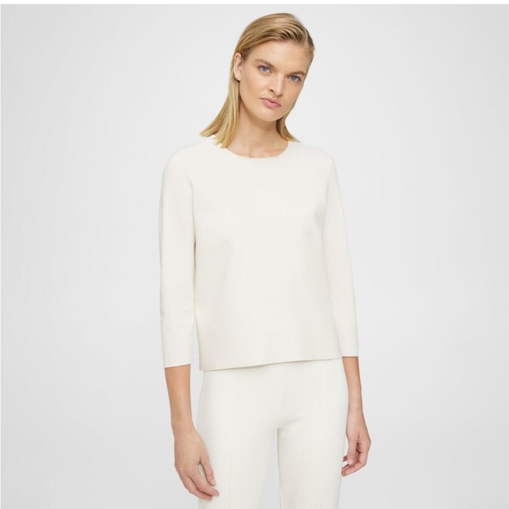 Theory Clean Crew Compact Crepe Top NWT